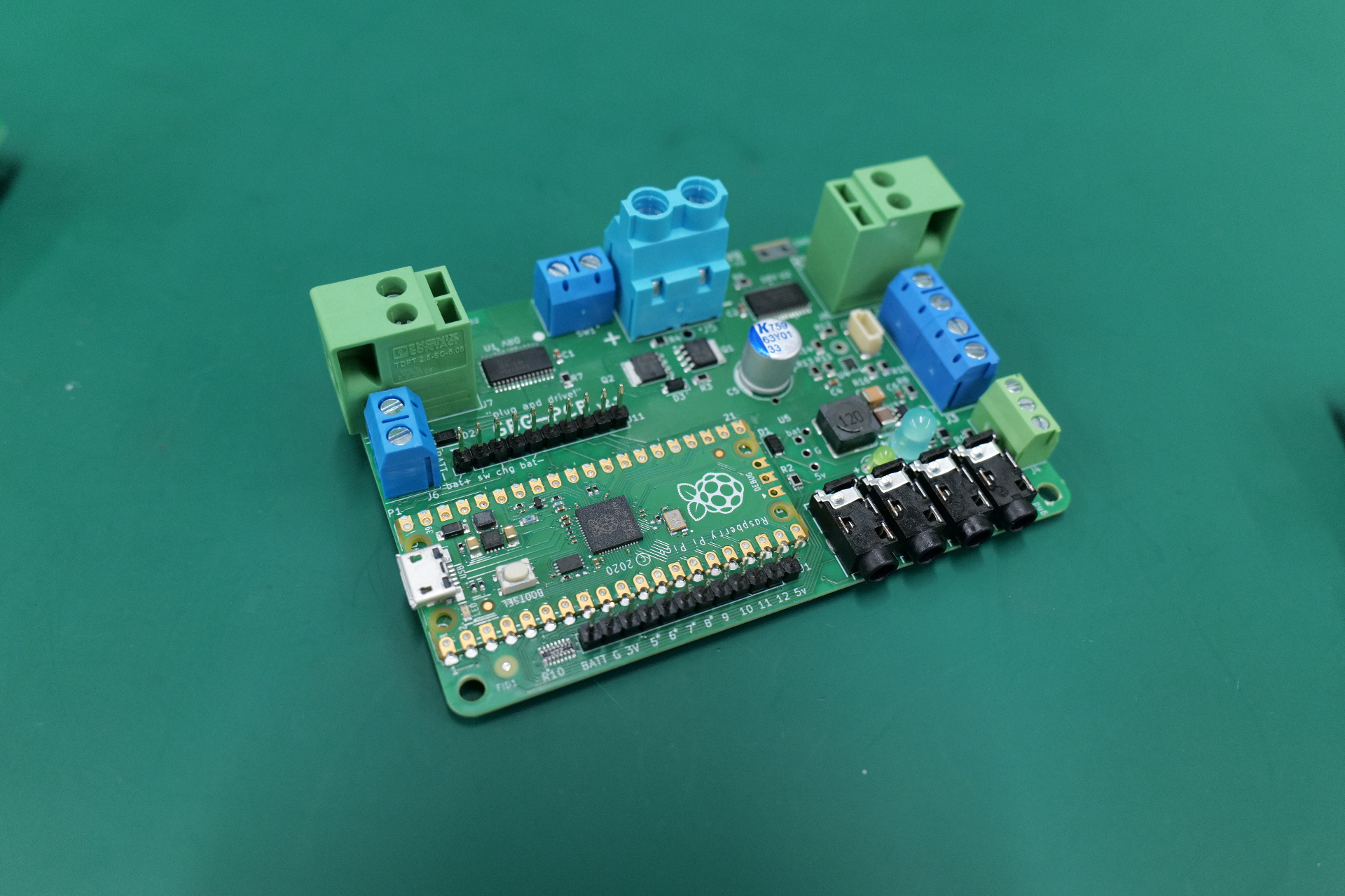 The Plug-and-Drive™ Power Distribution Board on the workbench.